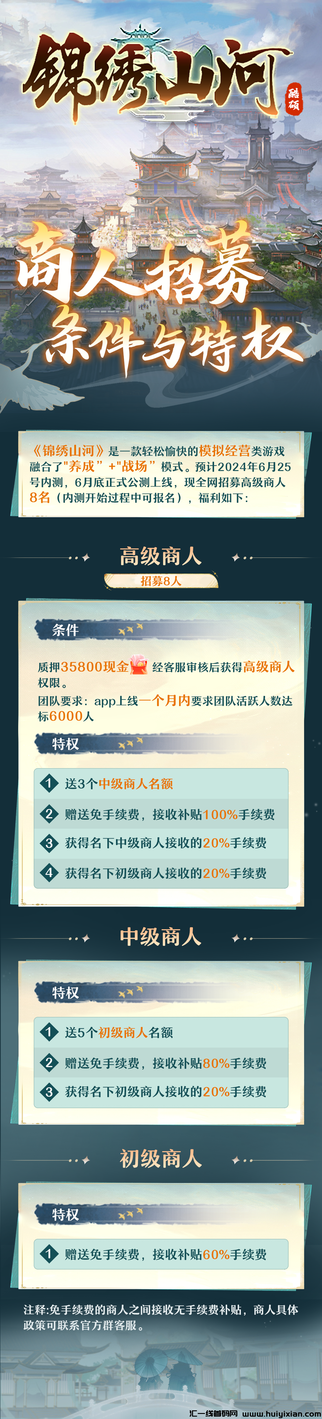 《锦绣山河》推广收益已出，可零撸可投的双玩法！内测期间全网招募优质商人！-汇一线首码网