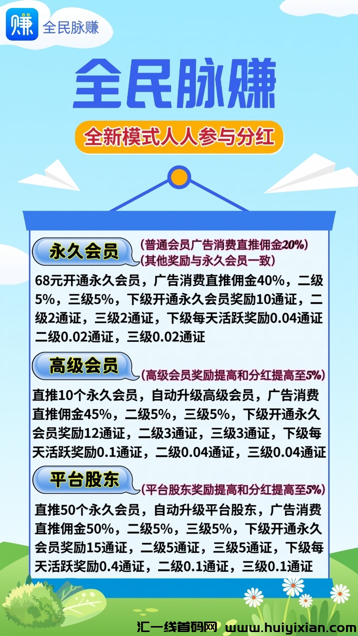 全民脉赚:0撸,项目引流人脉爆粉必备,欢迎免费体验!-汇一线首码网
