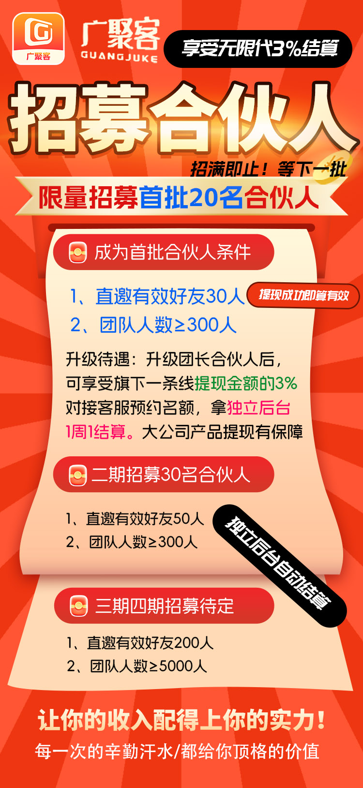 年度最大福利,招募合伙人,无限代收益-汇一线首码网