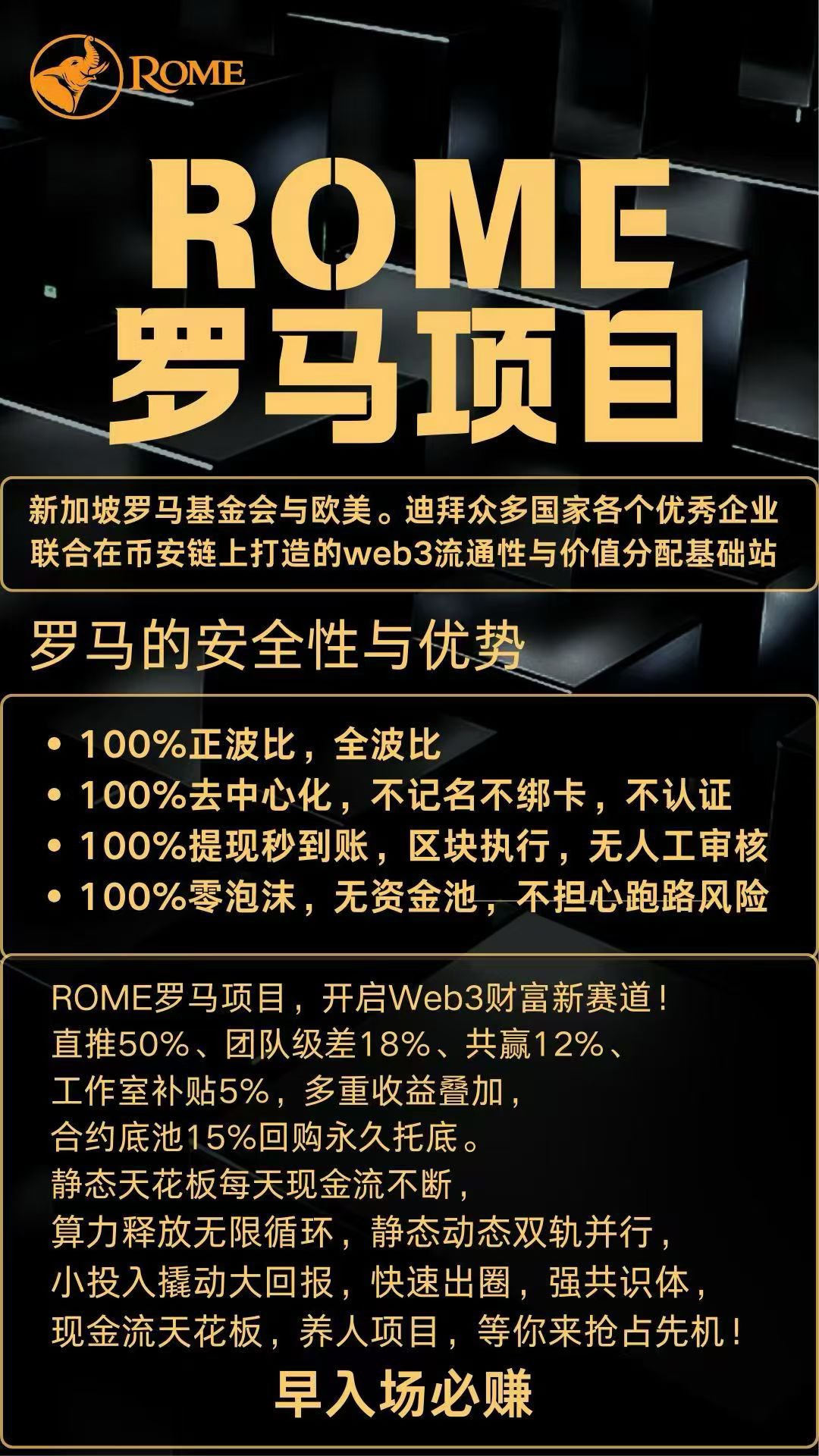 首码罗马ROME内排上线,动静结合早排吃大肉,无限循环3倍出局-汇一线首码网