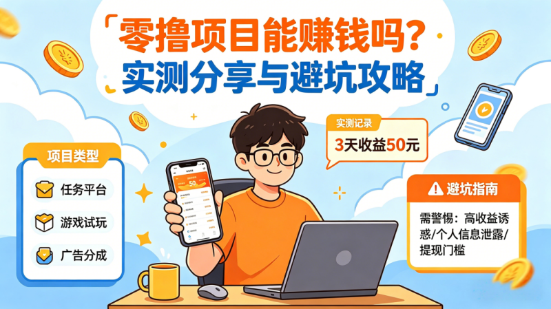 零撸项目真的能赚钱吗？真实实测与避坑指南_汇一线首码网-汇一线首码网