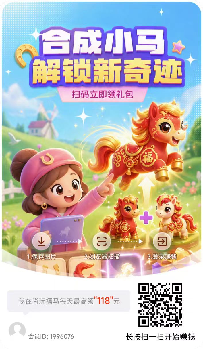 尚玩福马，零撸合成广告赚玩法，保底收益高-汇一线首码网