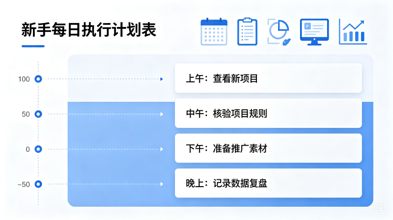 首码副业新手每日操作执行计划表