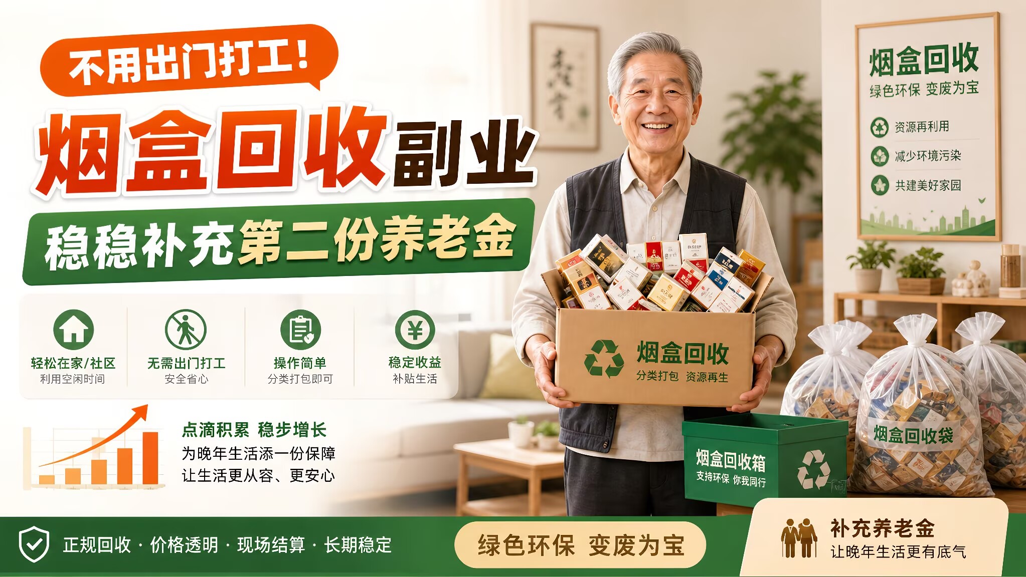 烟盒回收靠谱副业,靠它增收一份额外养老金,月入过万-汇一线首码网