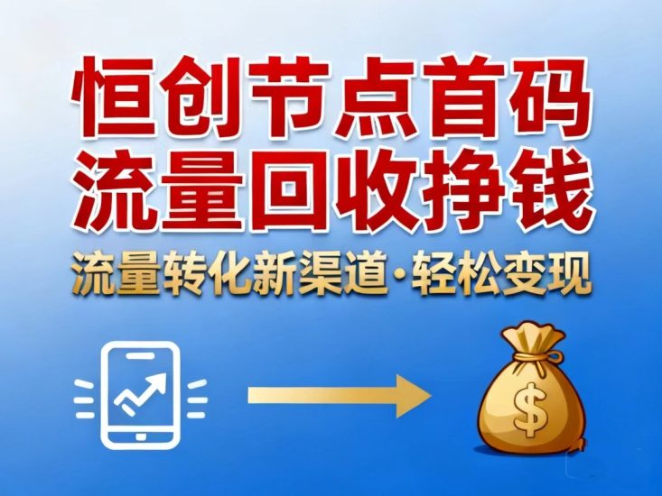 |恒创节点|全部自动化|闲置流量拿到稳定收入来源-汇一线首码网